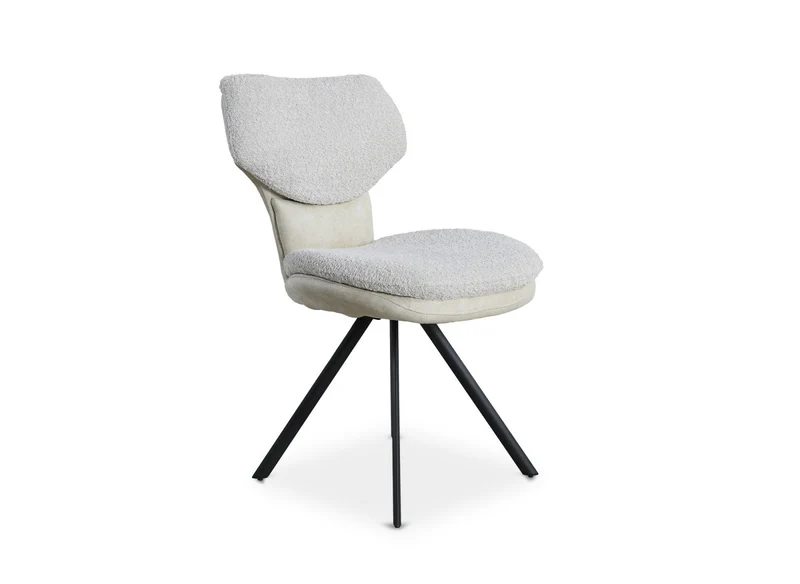 Set di 2 sedie di design in tessuto spugna beige MILIA