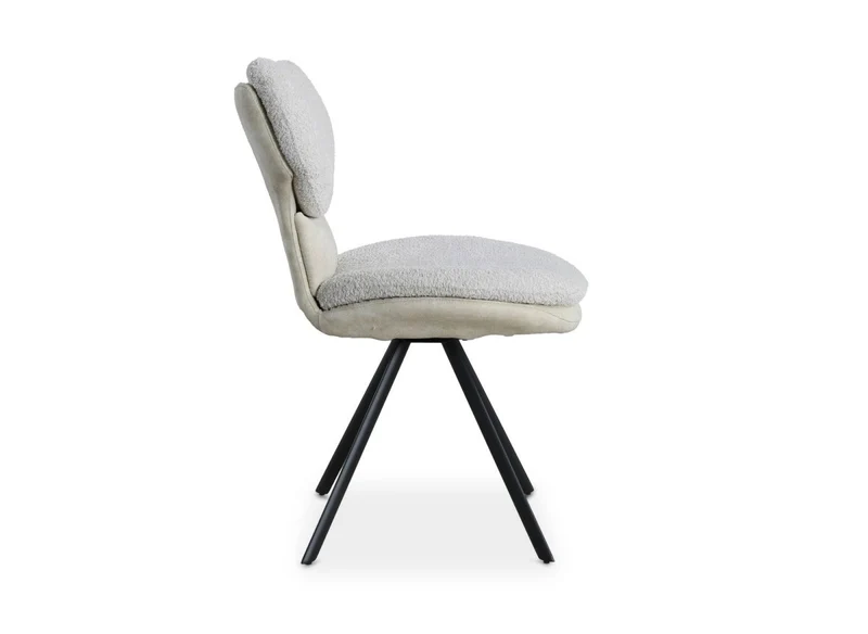 Set di 2 sedie di design in tessuto spugna beige MILIA
