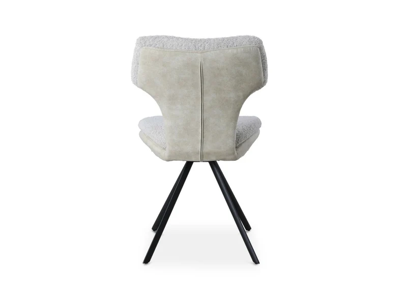 Set di 2 sedie di design in tessuto spugna beige MILIA