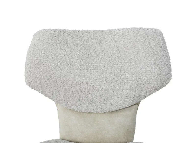 Set di 2 sedie di design in tessuto spugna beige MILIA