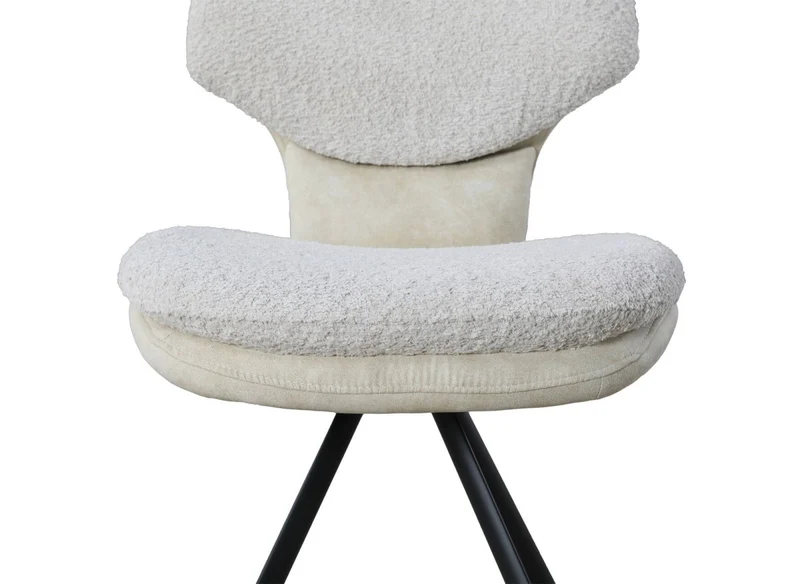 Set di 2 sedie di design in tessuto spugna beige MILIA