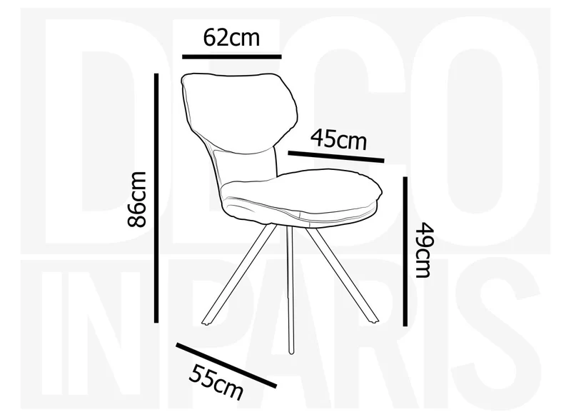 Set di 2 sedie di design in tessuto spugna beige MILIA