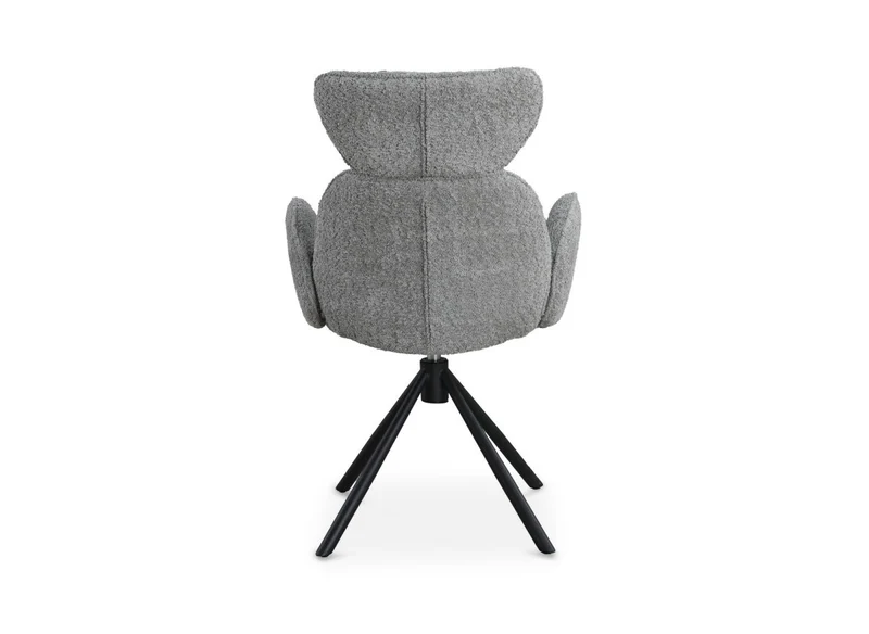 Set di 2 sedie girevoli con braccioli in tessuto effetto montone grigio MAGY