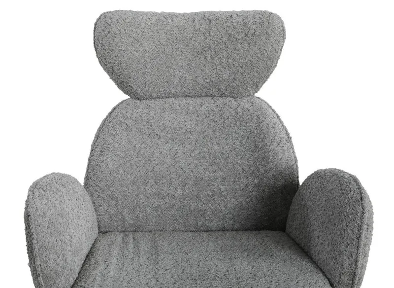 Set di 2 sedie girevoli con braccioli in tessuto effetto montone grigio MAGY