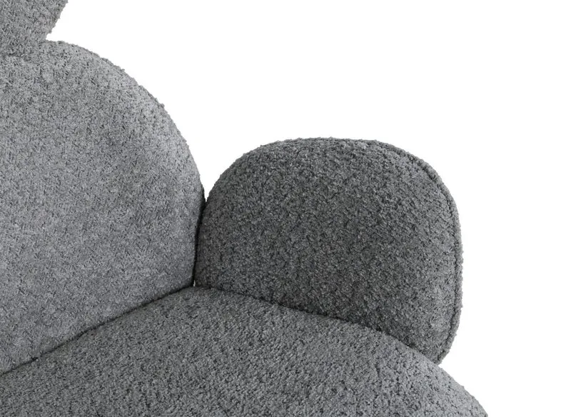 Set di 2 sedie girevoli con braccioli in tessuto effetto montone grigio MAGY
