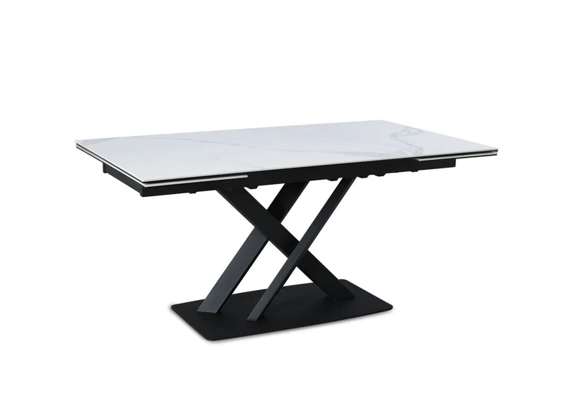 Tavolo da pranzo allungabile in ceramica bianca 6-10 persone ELEGANCE