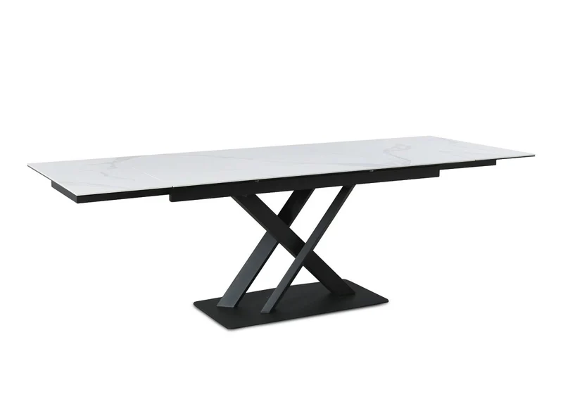 Tavolo da pranzo allungabile in ceramica bianca 6-10 persone ELEGANCE