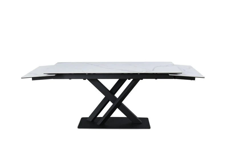 Tavolo da pranzo allungabile in ceramica bianca 6-10 persone ELEGANCE