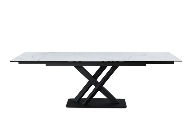 Tavolo da pranzo allungabile in ceramica bianca 6-10 persone ELEGANCE