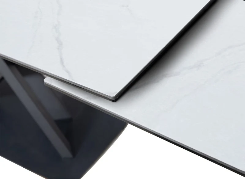 Tavolo da pranzo allungabile in ceramica bianca 6-10 persone ELEGANCE