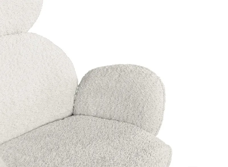 Set di 2 sedie girevoli con braccioli in tessuto beige effetto montone MAGY