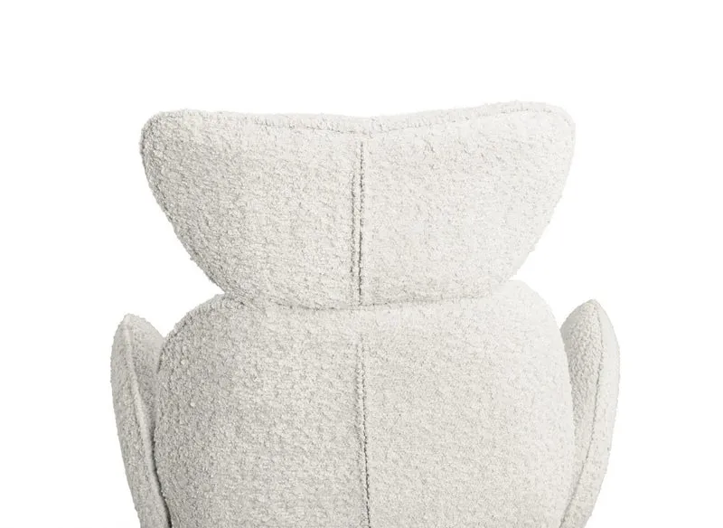 Set di 2 sedie girevoli con braccioli in tessuto beige effetto montone MAGY