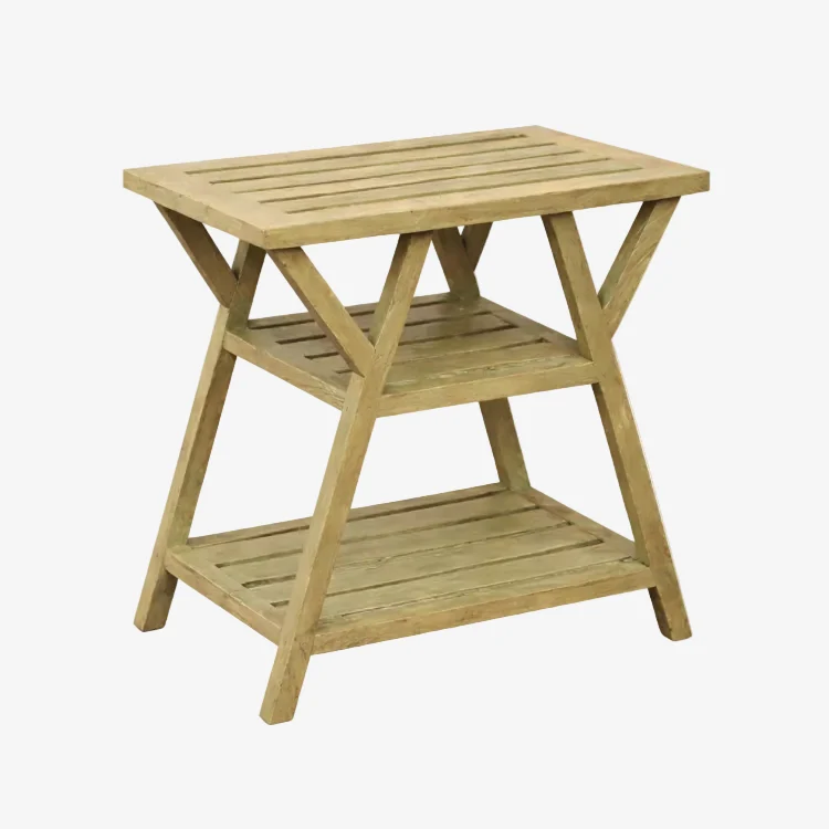 Mesa auxiliar vintage de madera Noah