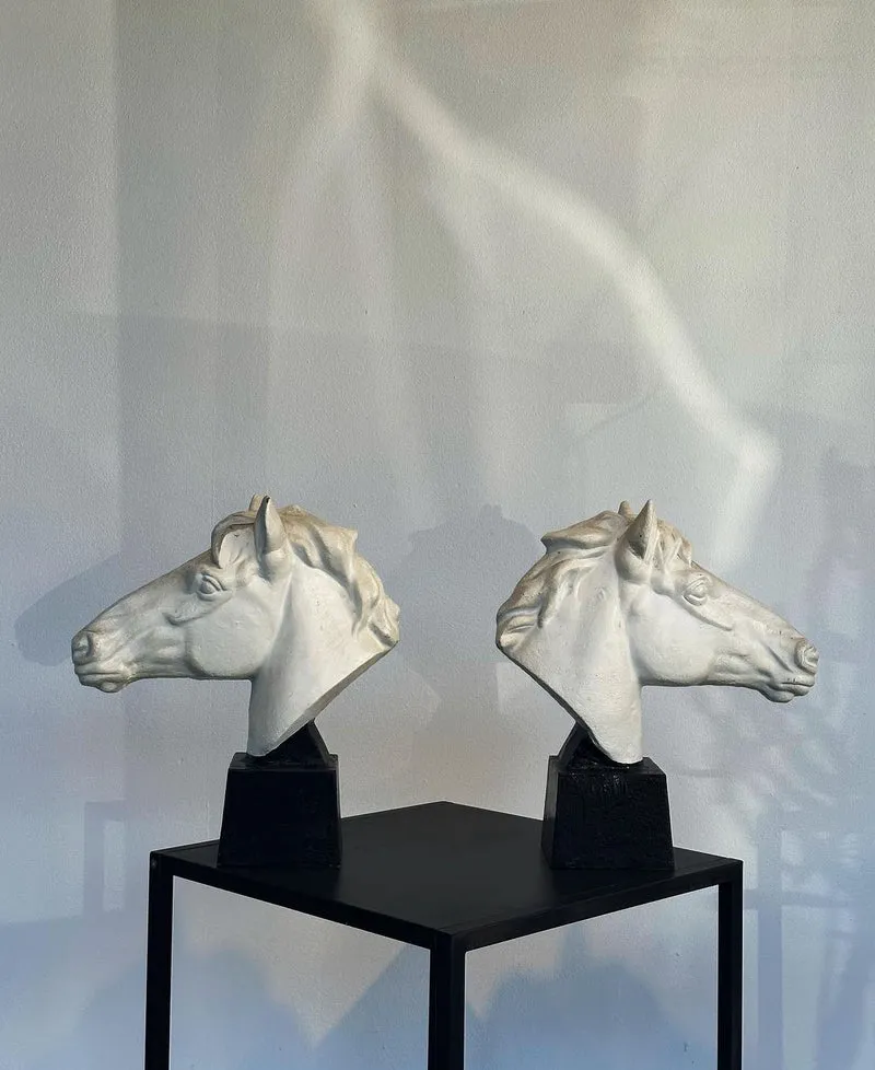 Coppia teste di cavallo in ghisa