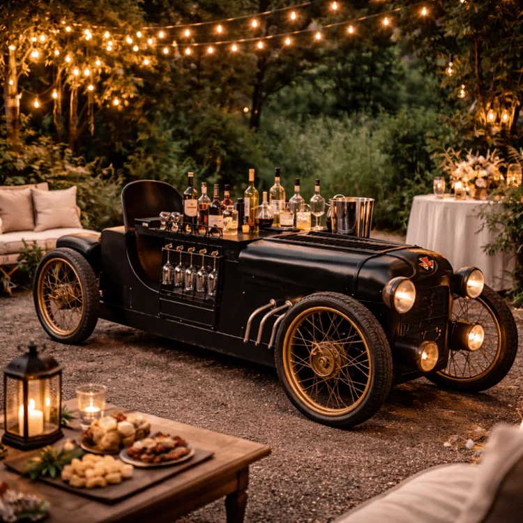 Mueble botellero coche de época Vitto