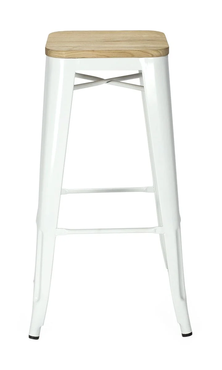 Taburete de bar vintage E. Tolux madera clara