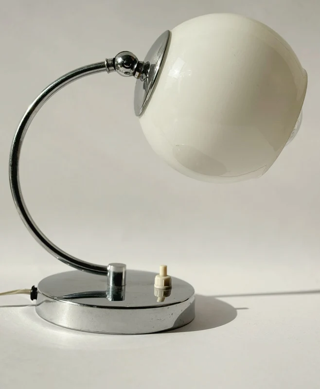 Piccola lampada cromo e vetro
