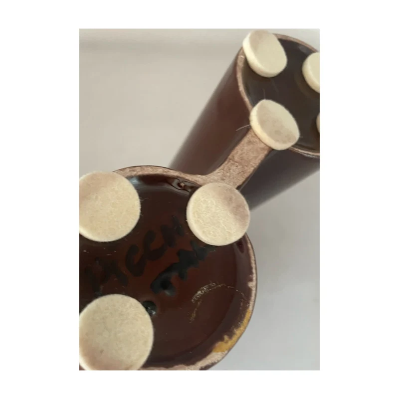 Vaso in ceramica marrone del designer Italiano Enzo Bioli
