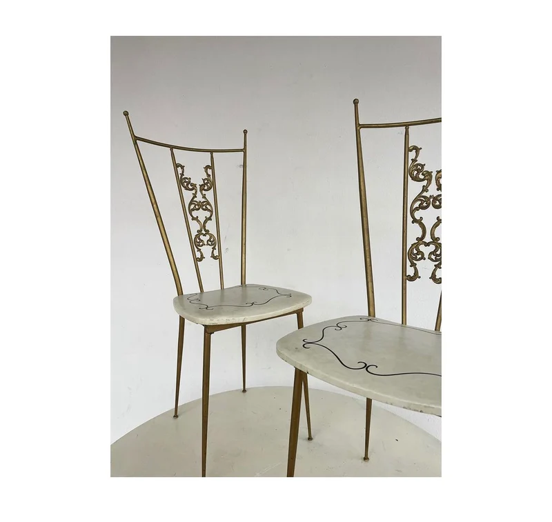 Coppia sedie ottone