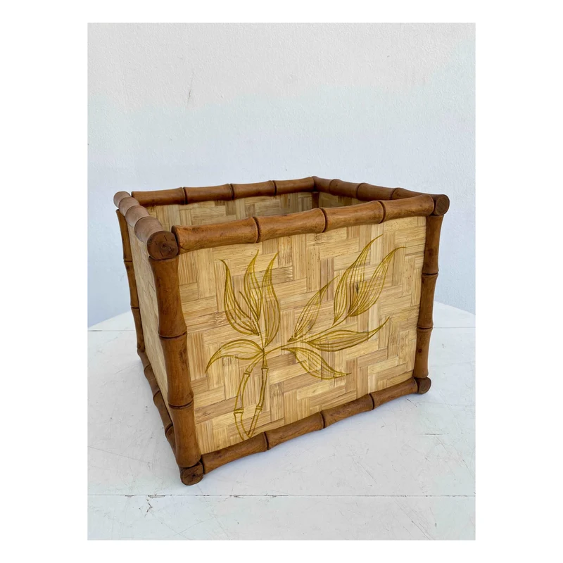 Portafiori in vimini e bamboo