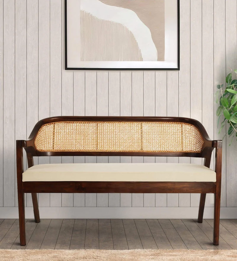 Rattan - Bench cum Sofa (Solid Wood Cane Work)