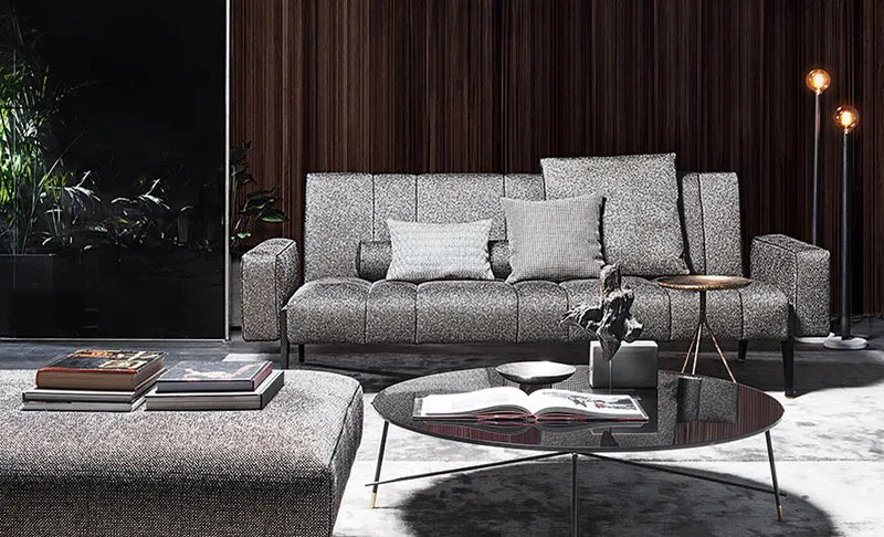 Divano moderno design "Italo" By Vibieffe in pelle martellata Scontato Outlet