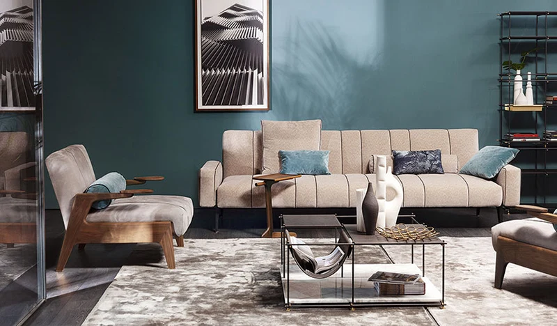 Divano moderno design "Italo" By Vibieffe in pelle martellata Scontato Outlet