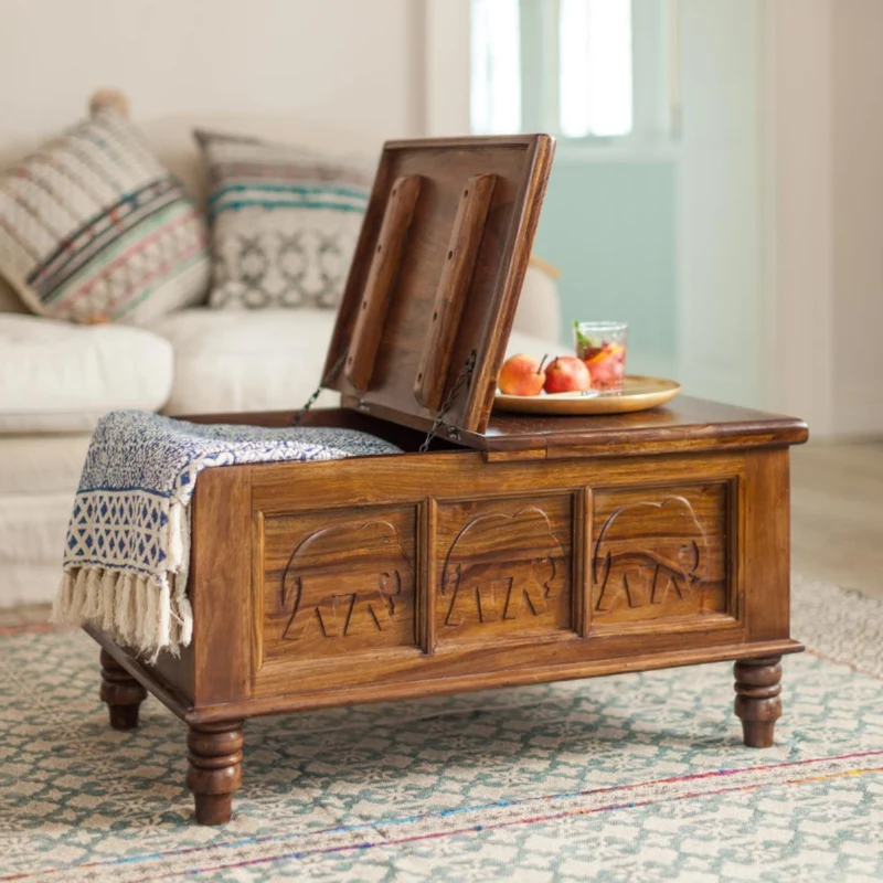 Diana - Solid Wood handmade Sandook cum Center Table