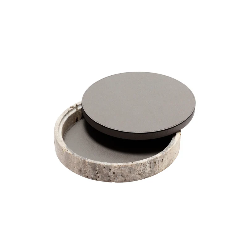 Giza Leather & Marble Box Round Medium