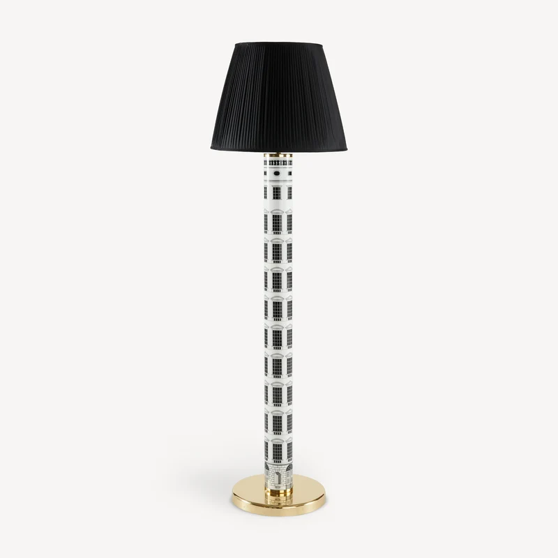 Conical lampshade in pleated fabric