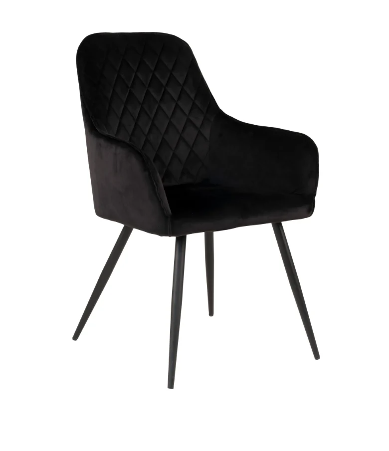 Matera Esszimmerstuhl Vito 2er-Set schwarz samt
