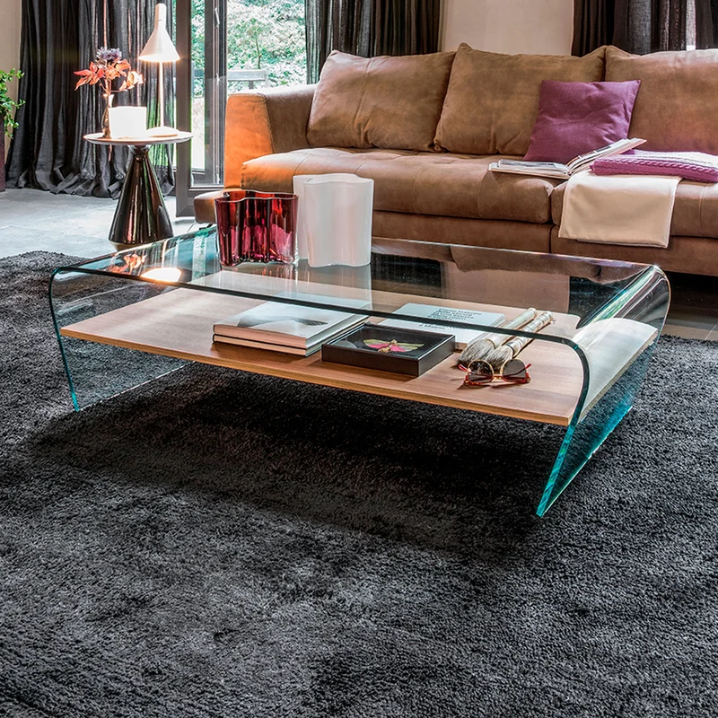 Amaranto Curved Glass Coffee Table by Tonin Casa