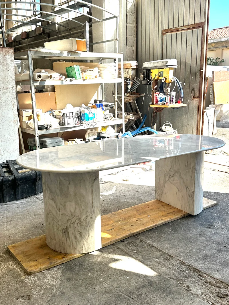 Tavolo da pranzo ETERNO in marmo Calacatta vena Oro 220x100 h75 by Etèream - 100% Made in Italy