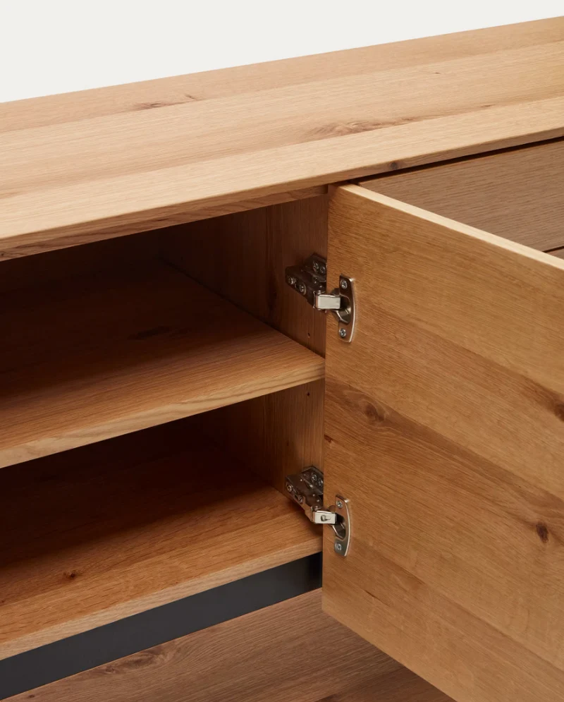 Credenza Alguema 4 ante impiallacciato rovere finitura naturale 200 x 74 cm