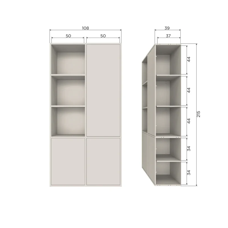 Mobile libreria contenitore destra per parete tv Maggy – WOOOD