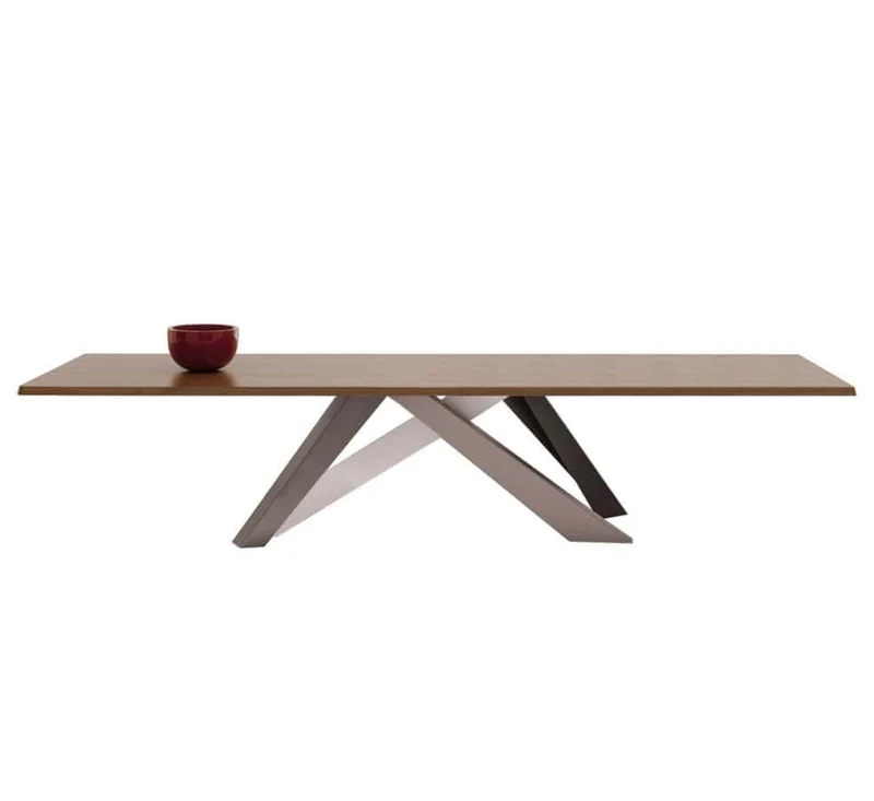 Tavolo BIG - Top Noce Canaletto / Piedi Combinazione 2 L.220 cm By Bonaldo