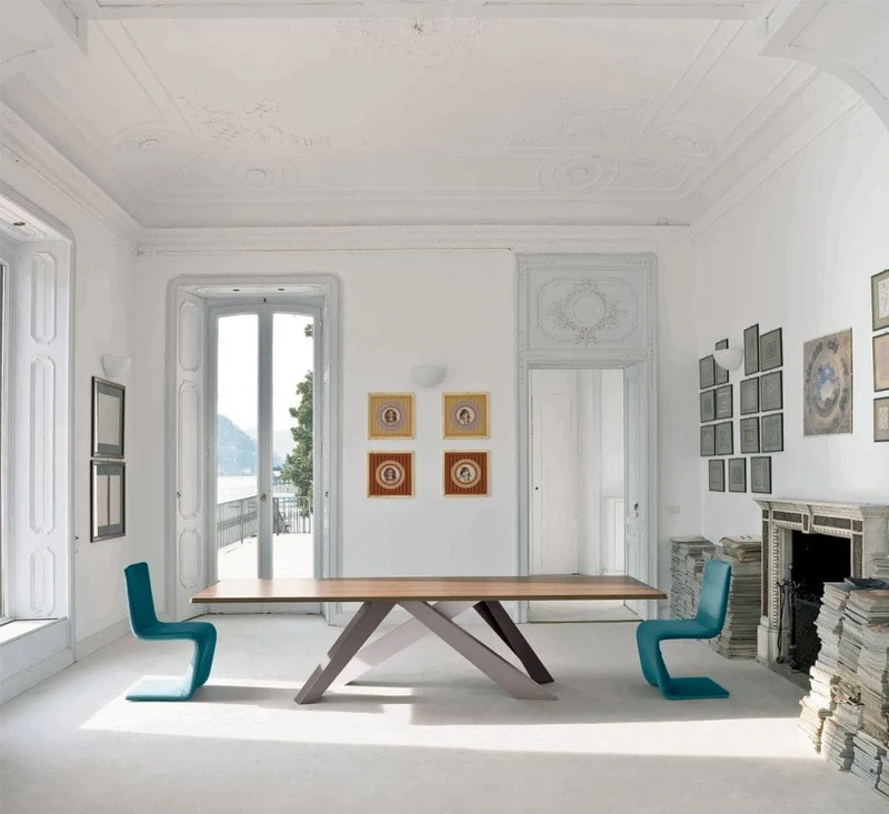 Tavolo BIG - Top Noce Canaletto / Piedi Combinazione 2 L.220 cm By Bonaldo