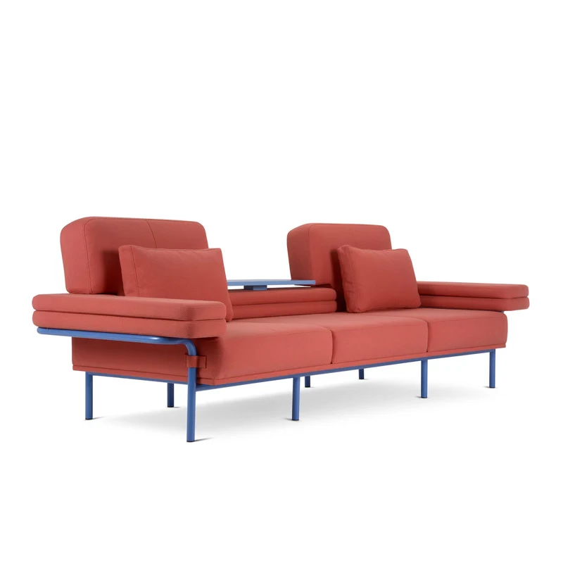 Three-Seater Sofa with Shelf LEO by Daria Zinovatnaya for Adrenalina