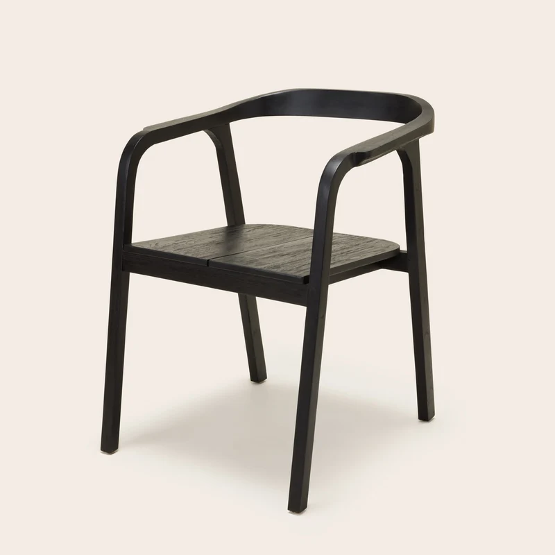 Chaise ALIXA teck recyclé et noir