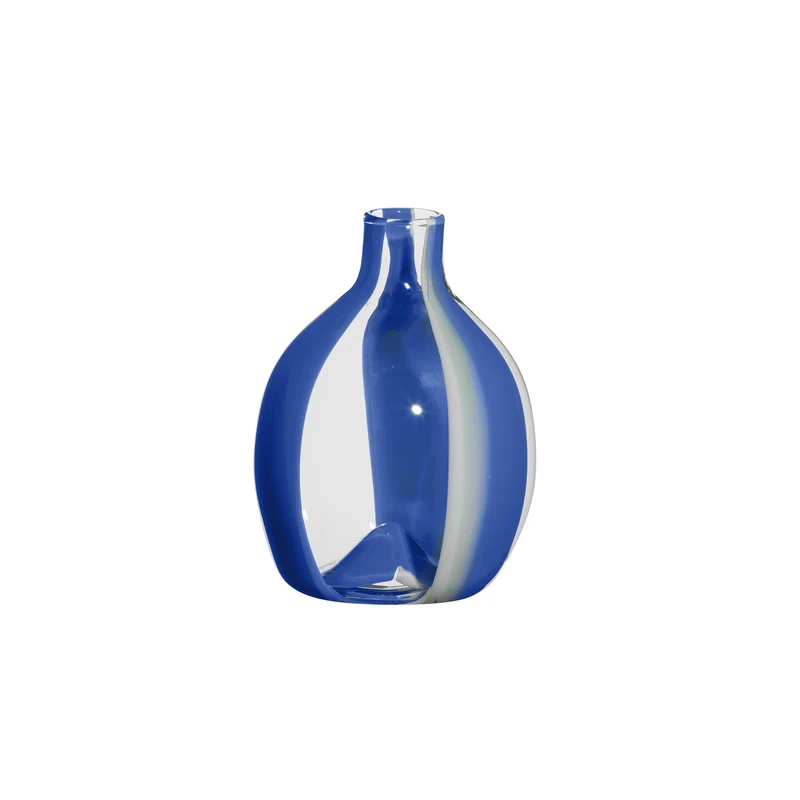 Singleflower Blue White Vertical Stripes Vase