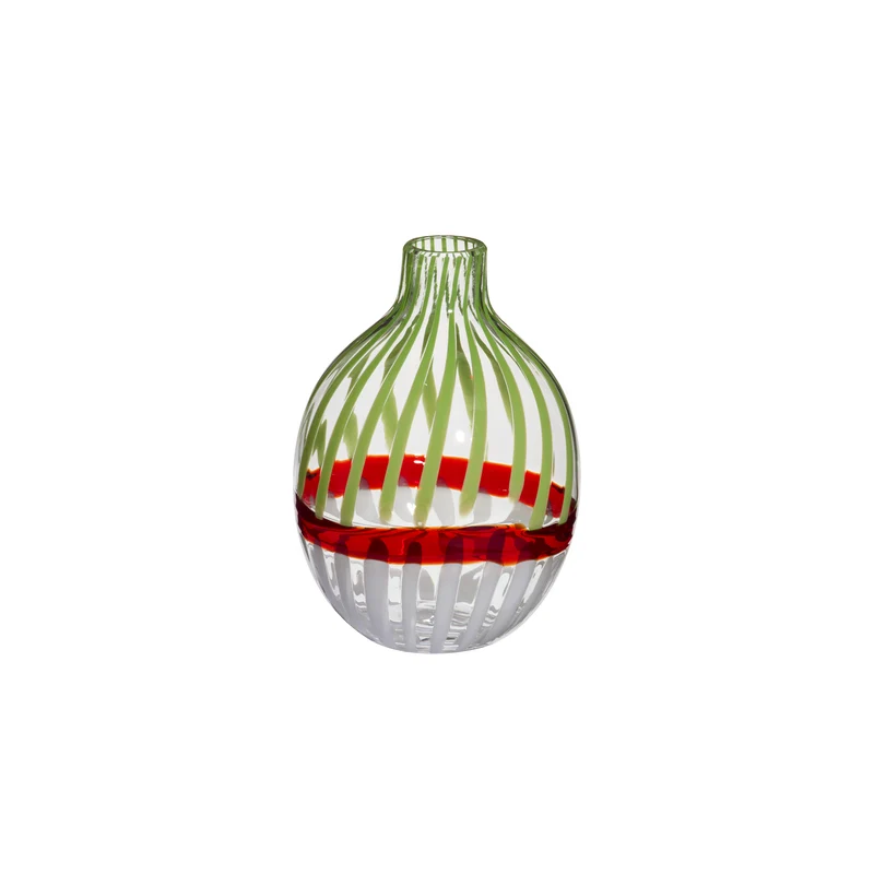 Singleflower Green Multicolor Stripes Vase