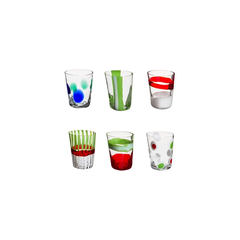 Bora Green Set of 6 Glasses