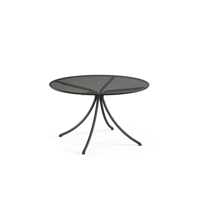 Tavolo Tondo Combo d123 con Piano in Lamiera Stirata