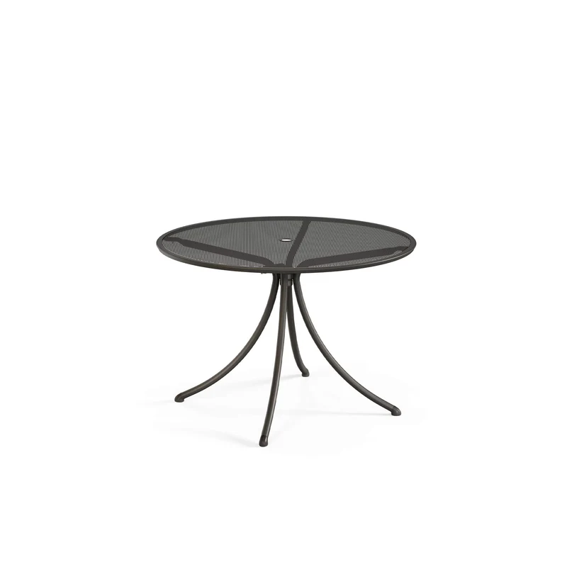Tavolo Tondo Combo d108 con Piano in Lamiera Stirata
