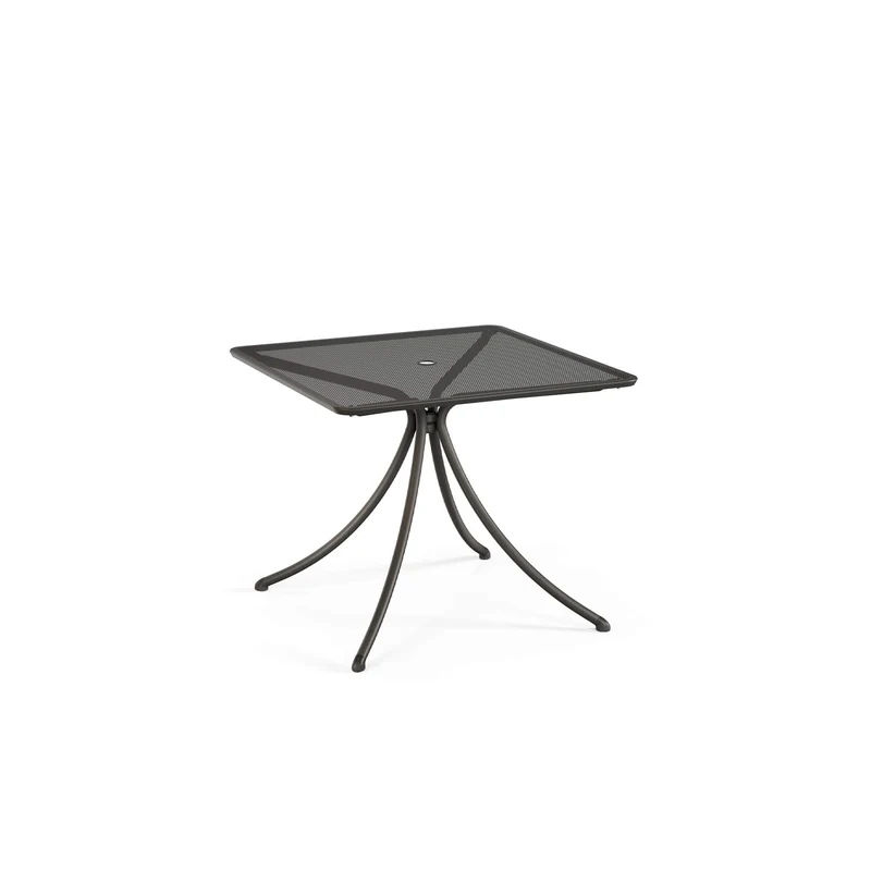 Tavolo Quadrato Combo 90x90 con Piano in Lamiera Stirata