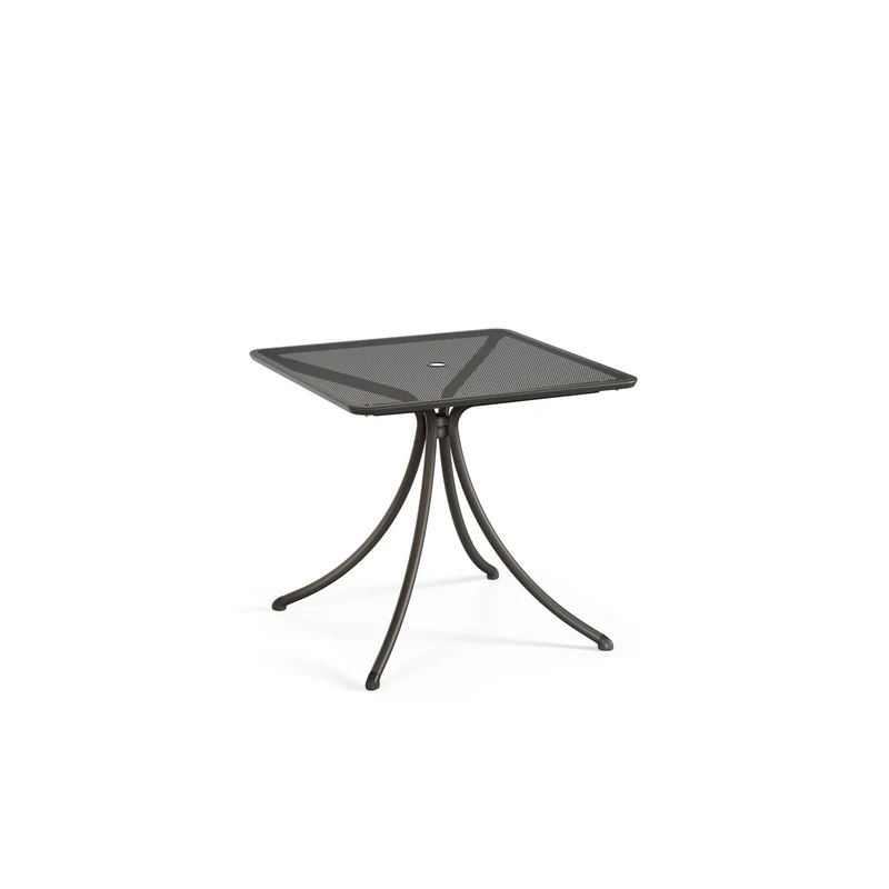Tavolo Quadrato Combo 80x80 con Piano in Lamiera Stirata