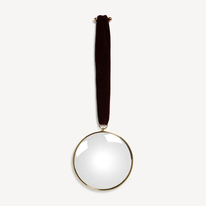 Magic convex mirror with velvet ribbon