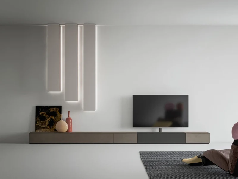 Mobile TV con Pilastri da Soffitto