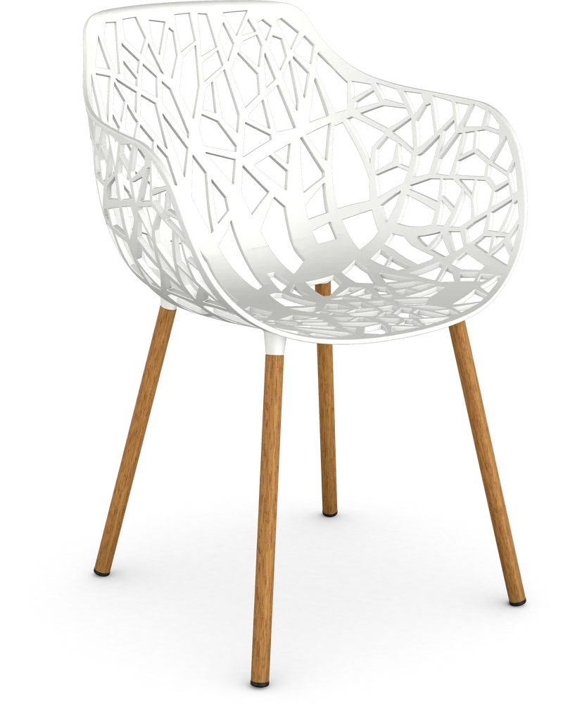 Poltroncina Forest con Gambe Rivestite in Iroko