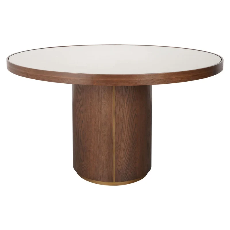 Richmond Interiors – Esstisch Willox Brown Ø130 (inkl. Glasplatte)
